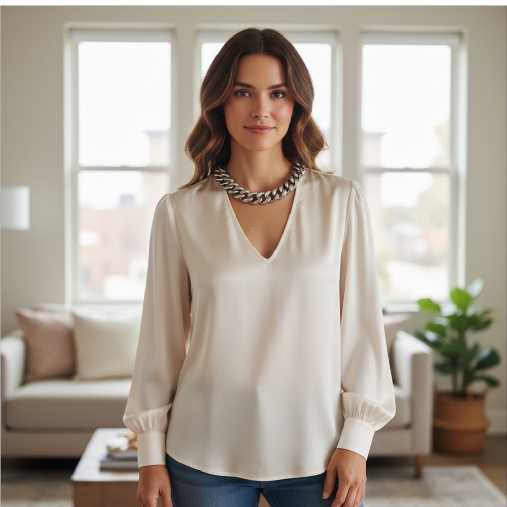 Ramy Brook Women's‎ Claire Long Sleeve Chain Detail Top
